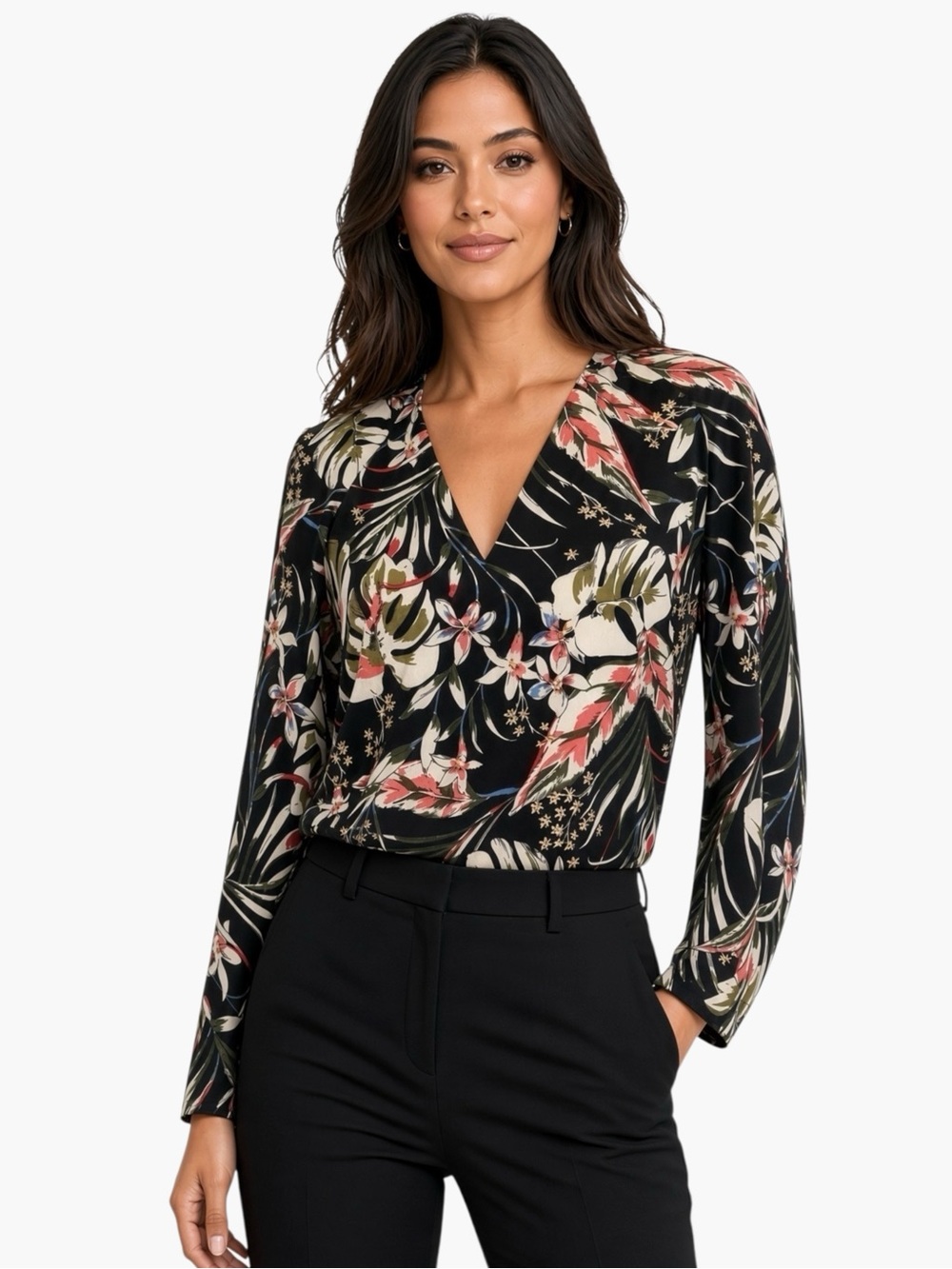 Code x Mode floral Hawaiian top